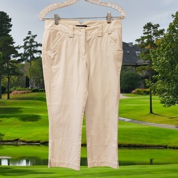 TOMMY BAHAMA Golf Silk Blend White Womens Capri sz 4 T31 - Picture 1 of 5